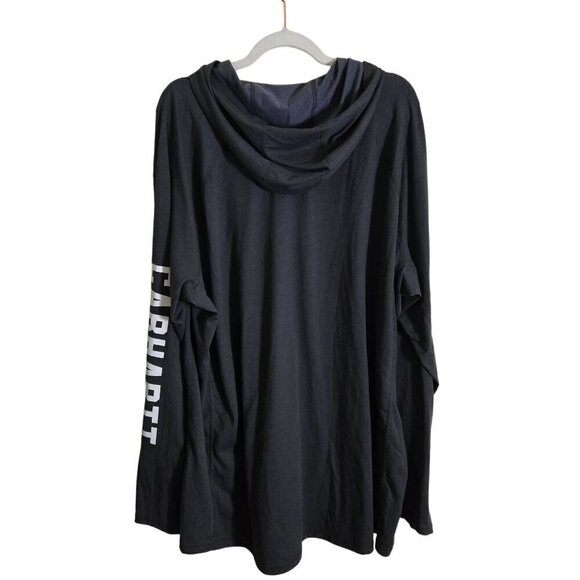 Carhartt Force Relaxed Fit Carbon Heather Lightweight Hoodie Size 2XLT - Picture 3 of 9